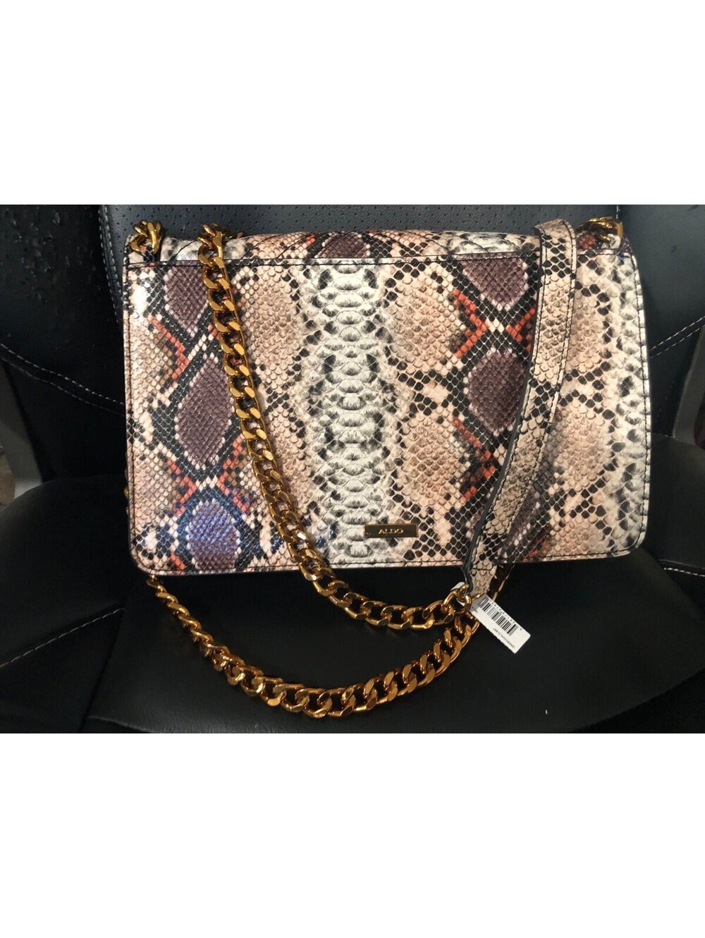 ALDO Greenwald Snakeskin Chain Crossbody Bag NWT
